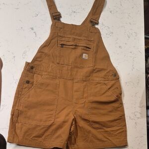 Carhartt Women's Brown Straight-Fit Short Overalls